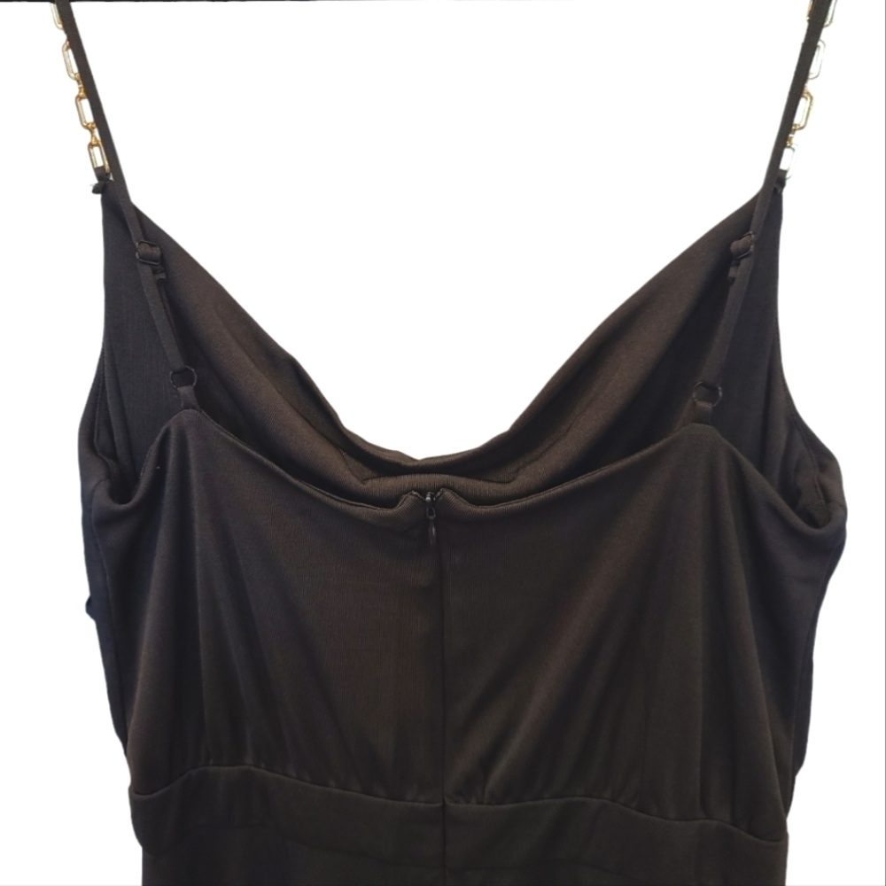 NWT Jason Wu Cowl Neck Jumpsuit Black with crystal Embellishments Large - Picture 5 of 10